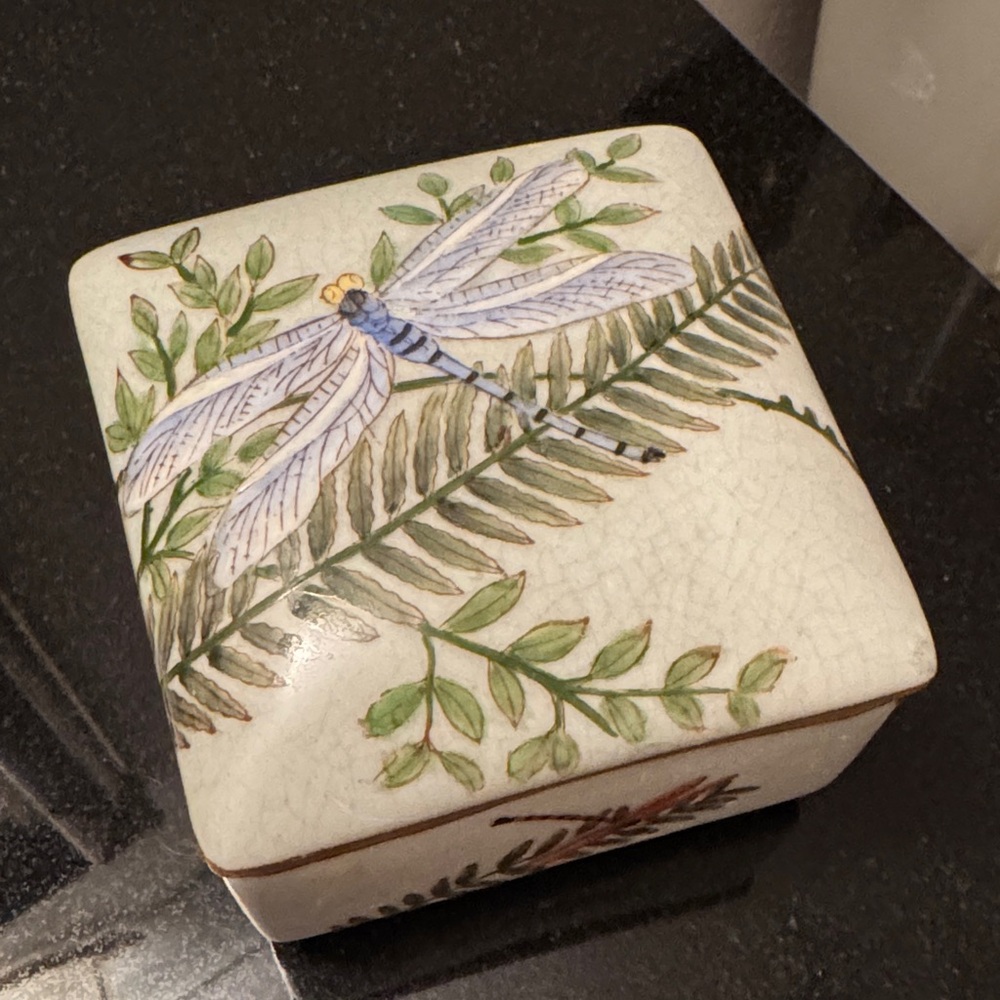 Decorative Dragonfly Ceramic Box - Homart